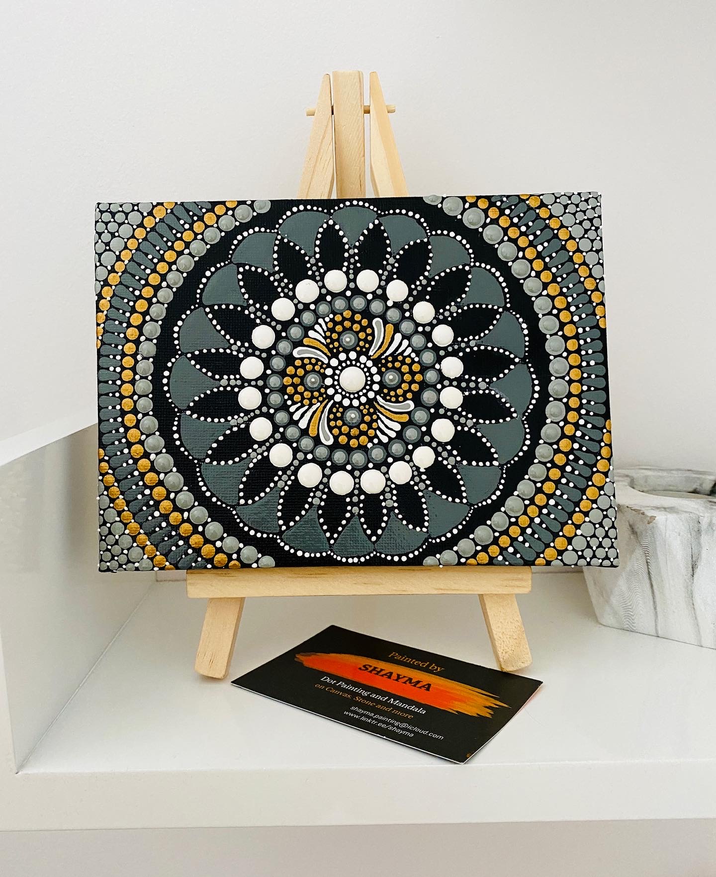Small canvas on easel